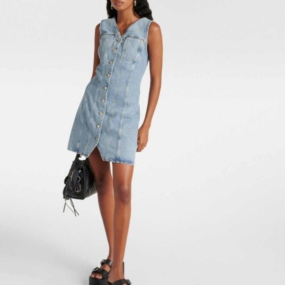 Agolde Revolve Trina Denim Mini Dress XS New Organic Cotton 90s Y2K City